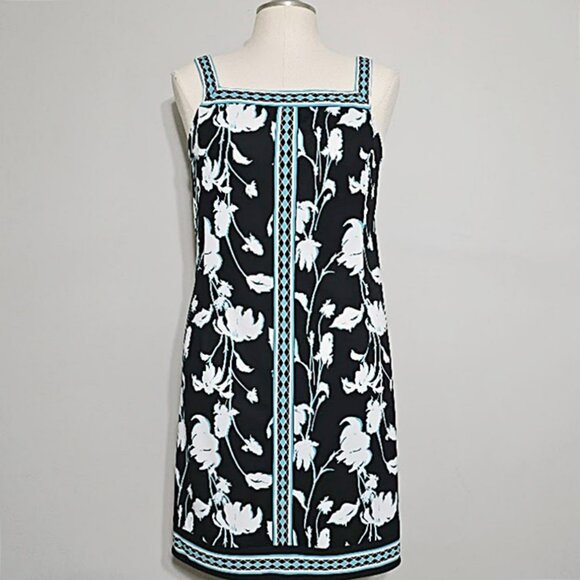 Vintage Mary McFadden Collection Floral Shift Dress 12 Womens Timeless Classic - Picture 3 of 9